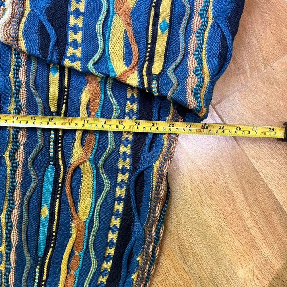Chovert Coogi Style Sweater Blue Cotton Knit Jumper Large Cotton Quiet Luxury - Picture 6 of 7